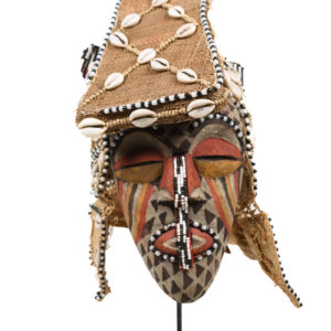 Mask - Beads, Cauris, Plant fibre, Wood - Ngaady A Waash Bushoong - Kuba - Congo