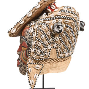 Mask - Beads, Cauris, Plant fibre, Wood - Ngaady A Waash Bushoong - Kuba - Congo