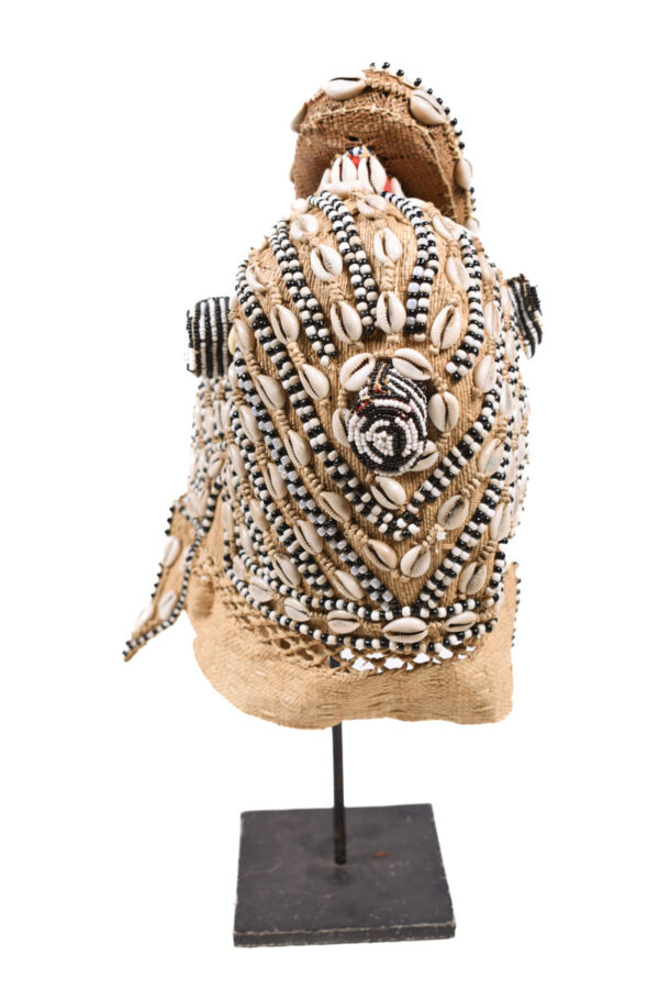 Mask - Beads, Cauris, Plant fibre, Wood - Ngaady A Waash Bushoong - Kuba - Congo