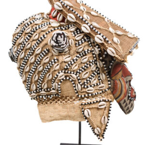Mask - Beads, Cauris, Plant fibre, Wood - Ngaady A Waash Bushoong - Kuba - Congo