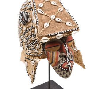 Mask - Beads, Cauris, Plant fibre, Wood - Ngaady A Waash Bushoong - Kuba - Congo