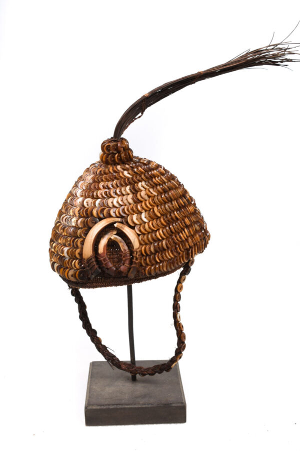 Headdress - Bone, Plant fibre, Buttons - Lega - Congo