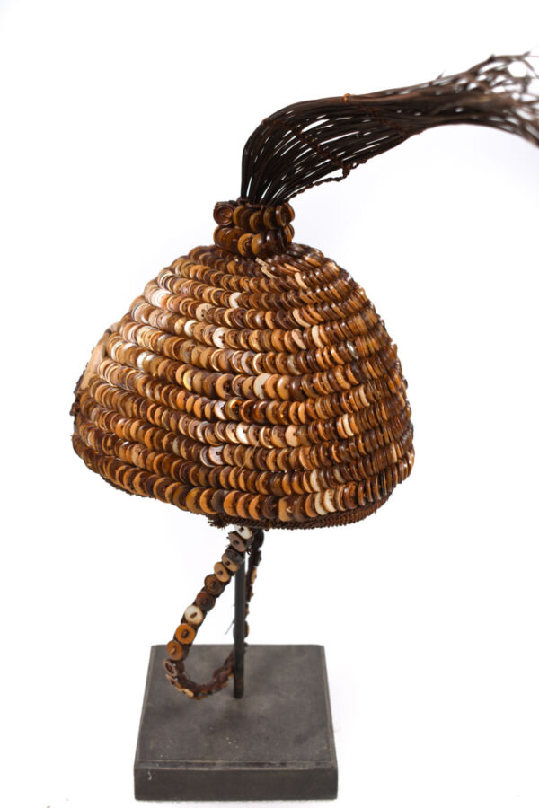 Headdress - Bone, Plant fibre, Buttons - Lega - Congo