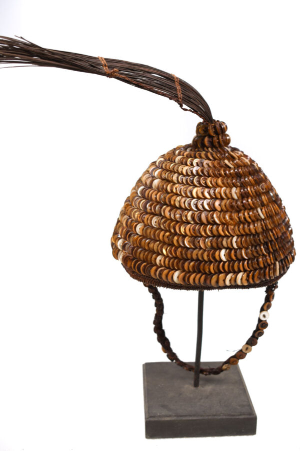 Headdress - Bone, Plant fibre, Buttons - Lega - Congo