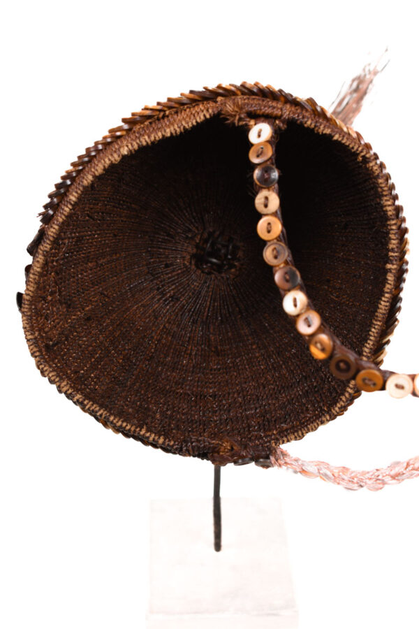 Headdress - Bone, Plant fibre, Buttons - Lega - Congo