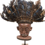 Chihongo Mask - Feathers, Wood - Chokwe - DR Congo