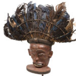 Chihongo Mask - Feathers, Wood - Chokwe - DR Congo