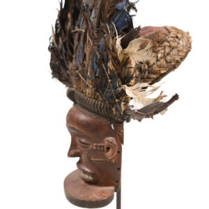Chihongo Mask - Feathers, Wood - Chokwe - DR Congo