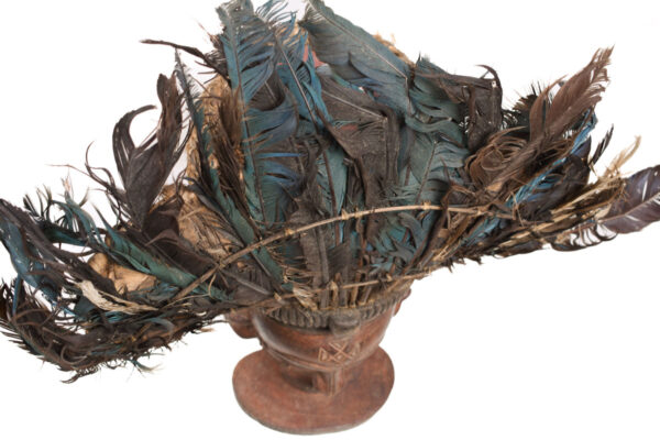 Chihongo Mask - Feathers, Wood - Chokwe - DR Congo
