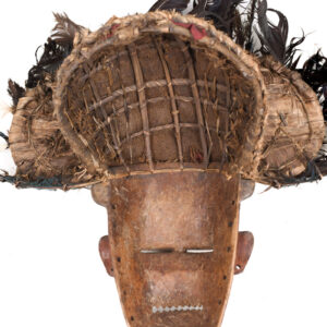 Chihongo Mask - Feathers, Wood - Chokwe - DR Congo