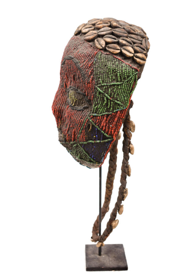 Beaded Mask - Beads, Wood - Bamileke - Grassland of Cameroon
