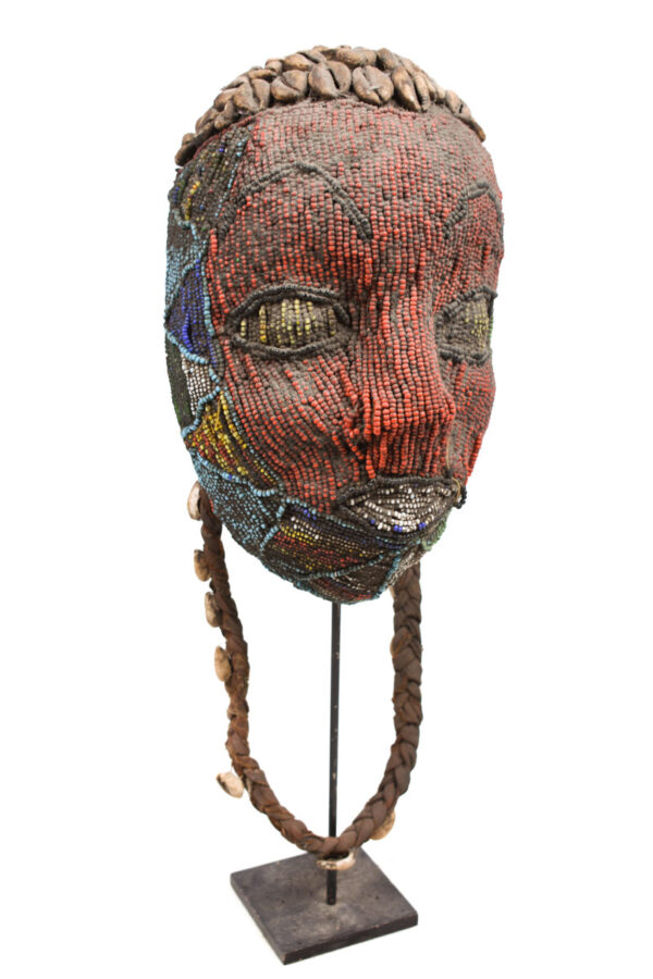 Beaded Mask - Beads, Wood - Bamileke - Grassland of Cameroon