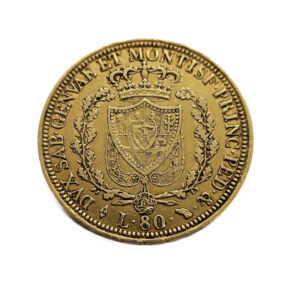 Italy, Sardinia 80 Lire 1826 L Carlo Felice