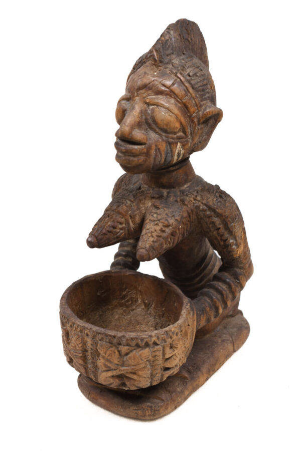 Divination bowl figure - Wood - Yoruba - Nigeria