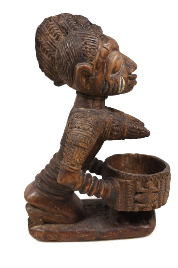 Divination bowl figure - Wood - Yoruba - Nigeria