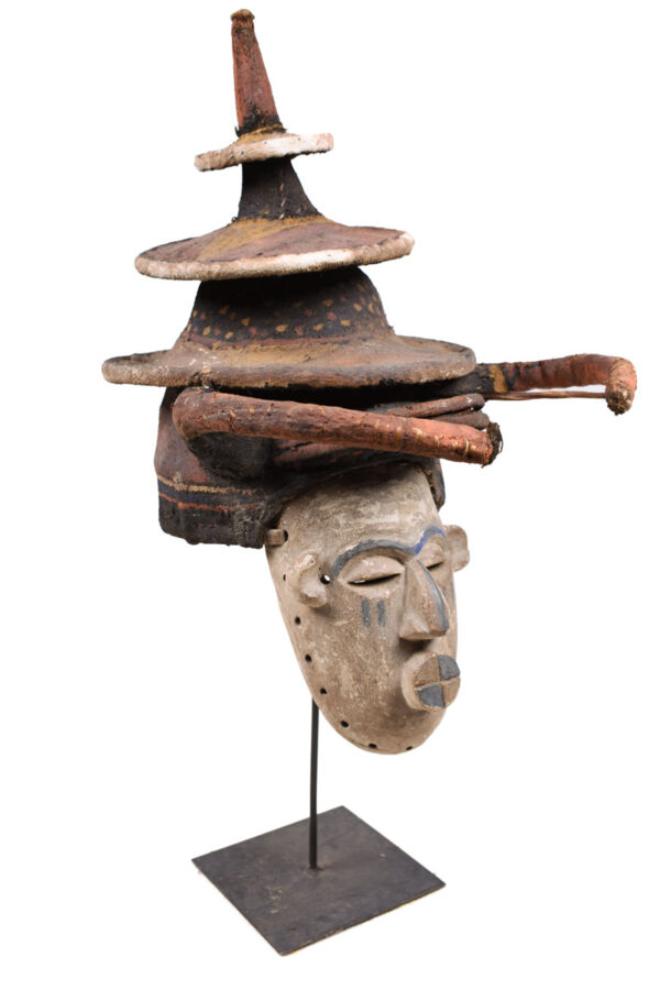 Initiation mask - Textile, Wood - Yaka - Congo