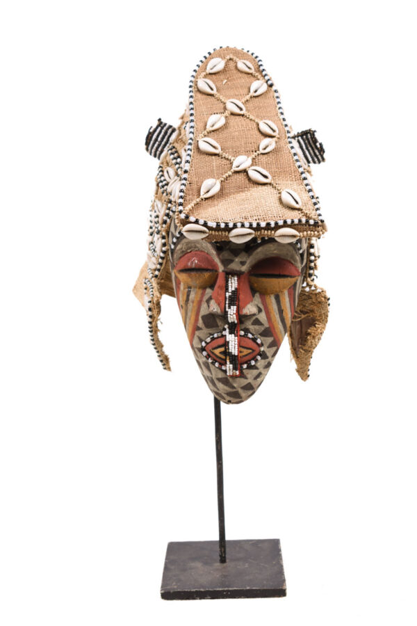Mask - Beads, Cauris, Plant fibre, Wood - Ngaady A Waash Bushoong - Kuba - Congo (Copy)