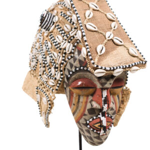 Mask - Beads, Cauris, Plant fibre, Wood - Ngaady A Waash Bushoong - Kuba - Congo (Copy)