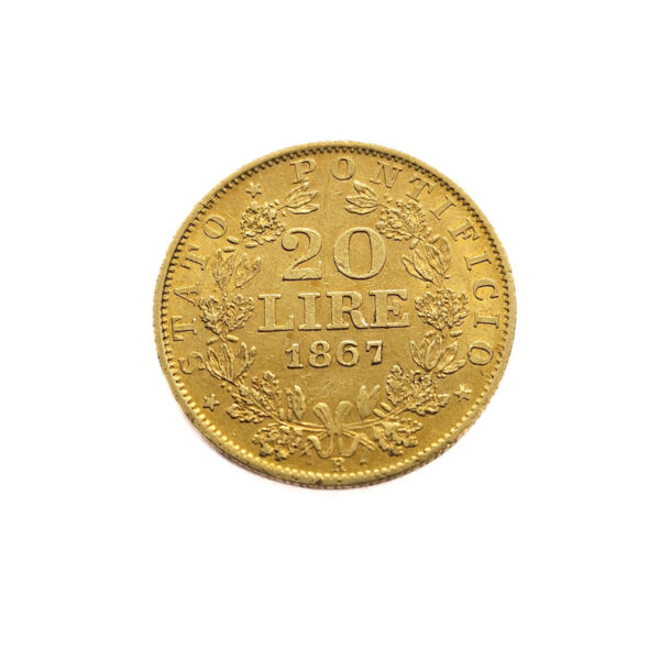 Papal States 20 Lire 1867 Pio IX - Vatican