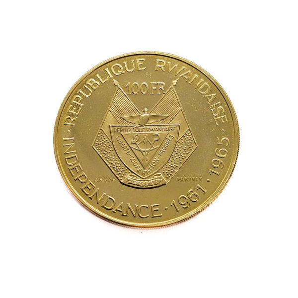 Rwanda 25 Francs 1965 President Gregoire Kayibanda