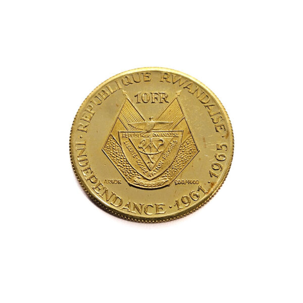 Rwanda 10 Francs 1965 President Gregoire Kayibanda