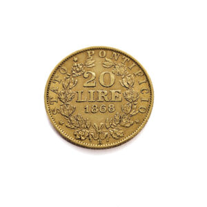 Papal States 20 Lire 1868 Pio IX - Vatican