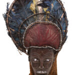 Chihongo Mask - Feathers, Wood - Chokwe - DR Congo