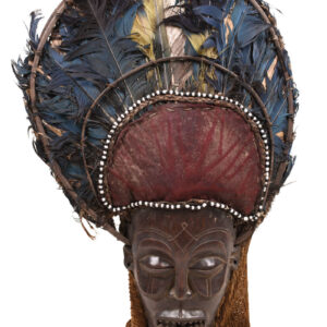Chihongo Mask - Feathers, Wood - Chokwe - DR Congo