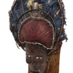 Chihongo Mask - Feathers, Wood - Chokwe - DR Congo
