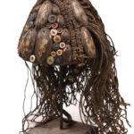 Headdress - Shells, Plant fibre, Buttons - Lega - Congo