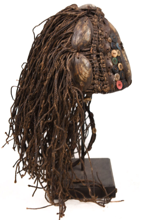 Headdress - Shells, Plant fibre, Buttons - Lega - Congo