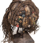 Headdress - Shells, Plant fibre, Buttons - Lega - Congo