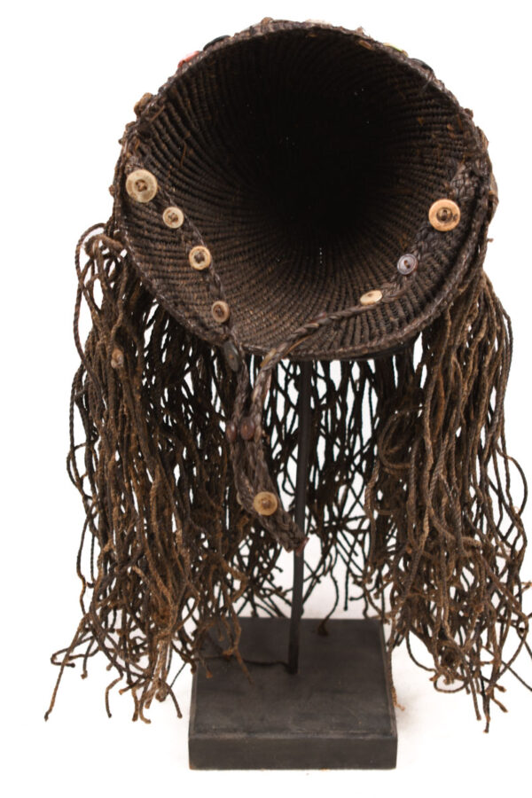 Headdress - Shells, Plant fibre, Buttons - Lega - Congo