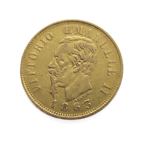 Italy 10 Lire 1863 Vittorio Emanuele II