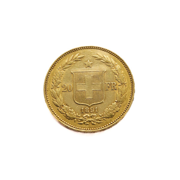 Switzerland 20 Francs 1891 Helvetica