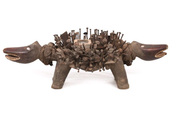 Nkisi Kozo - Glass, Nail, Wood - Bakongo - Congo