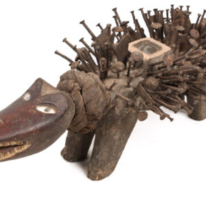 Nkisi Kozo - Glass, Nail, Wood - Bakongo - Congo