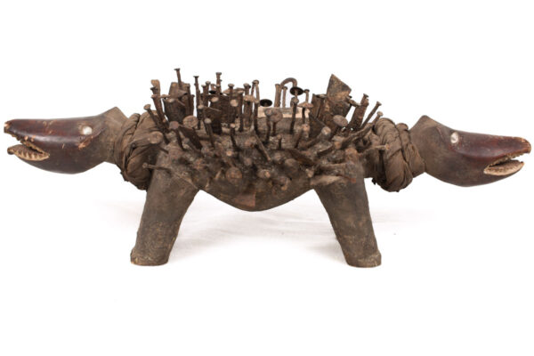 Nkisi Kozo - Glass, Nail, Wood - Bakongo - Congo