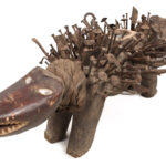 Nkisi Kozo - Glass, Nail, Wood - Bakongo - Congo