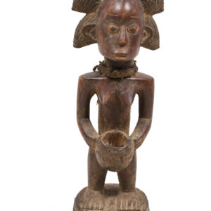 Bowl-barrier Figure - Wood - Mboko - Luba - Congo DRC