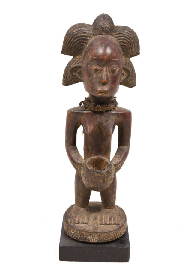 Bowl-barrier Figure - Wood - Mboko - Luba - Congo DRC
