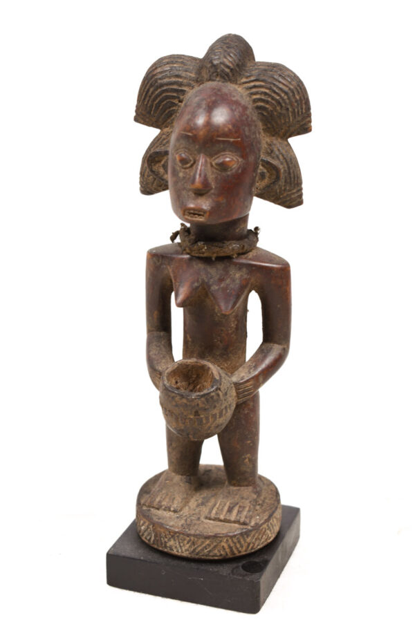 Bowl-barrier Figure - Wood - Mboko - Luba - Congo DRC