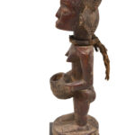 Bowl-barrier Figure - Wood - Mboko - Luba - Congo DRC
