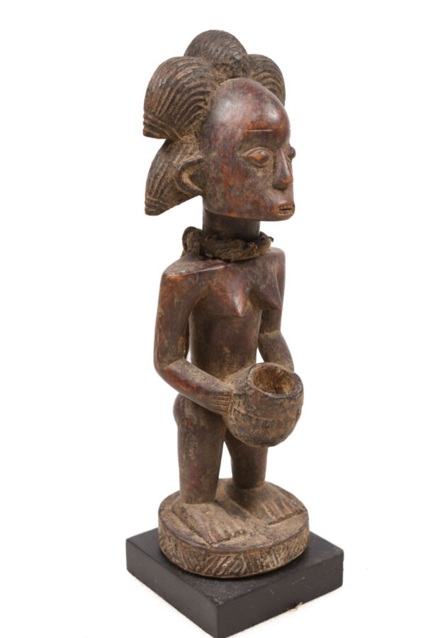Bowl-barrier Figure - Wood - Mboko - Luba - Congo DRC
