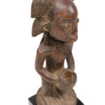 Bowl-barrier Figure - Wood - Mboko - Luba - Congo DRC