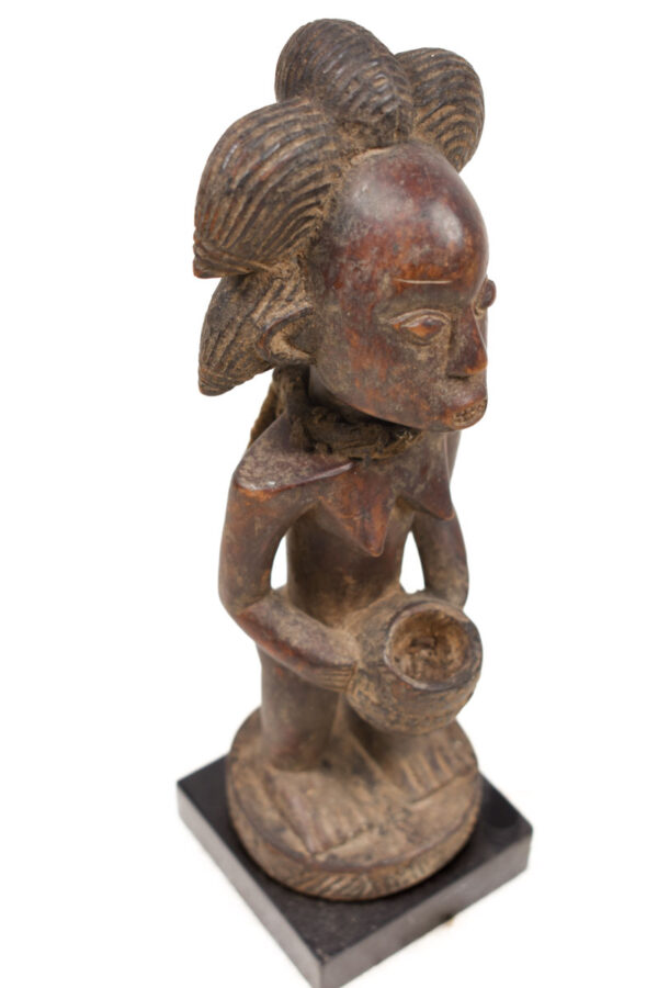 Bowl-barrier Figure - Wood - Mboko - Luba - Congo DRC