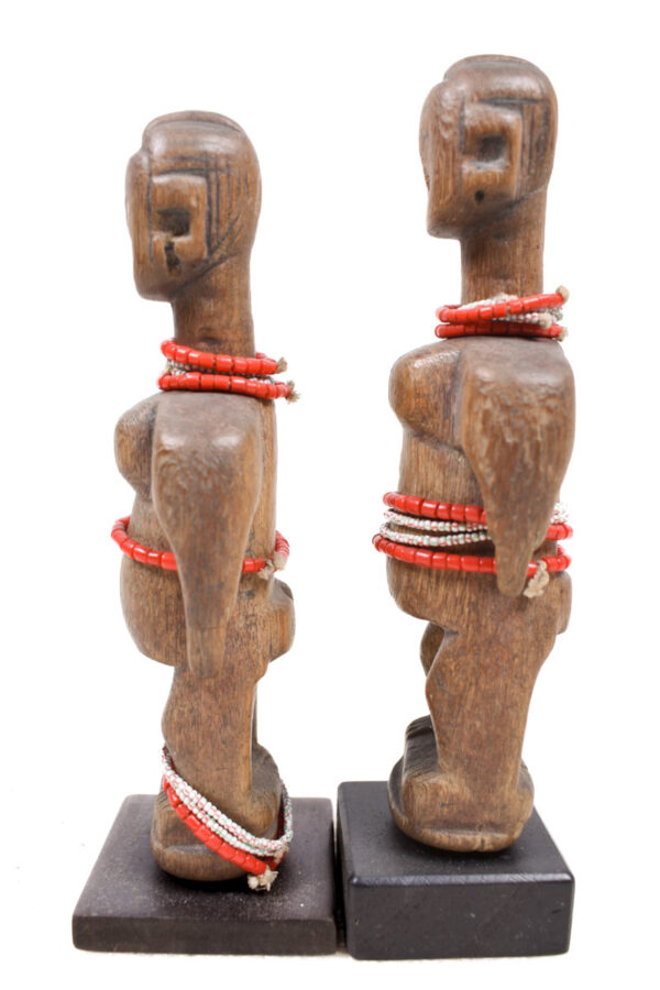 Venavi twin figure - Wood, Beads - Ewe - Togo