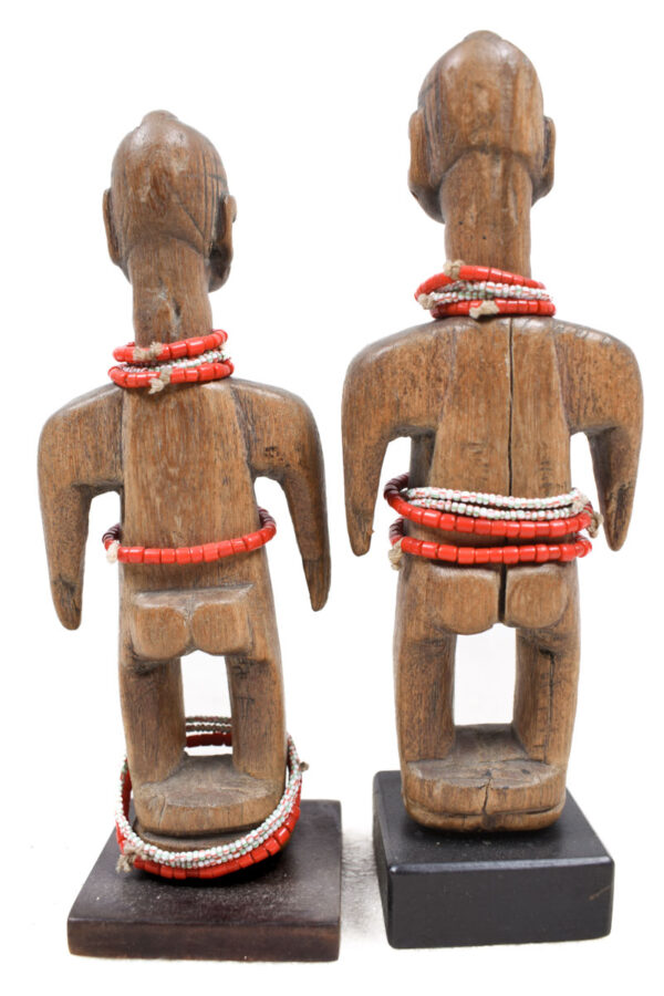 Venavi twin figure - Wood, Beads - Ewe - Togo