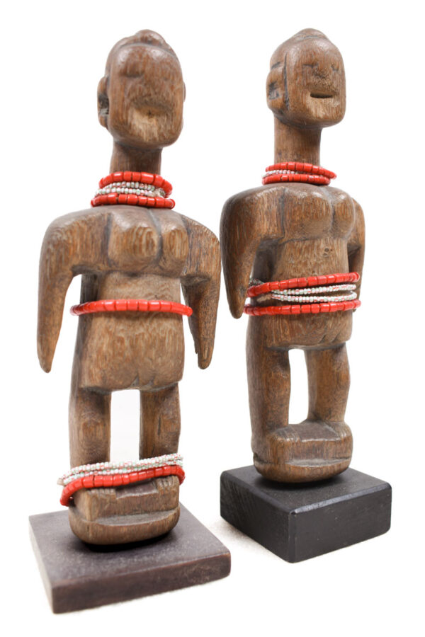 Venavi twin figure - Wood, Beads - Ewe - Togo