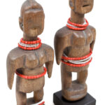 Venavi twin figure - Wood, Beads - Ewe - Togo